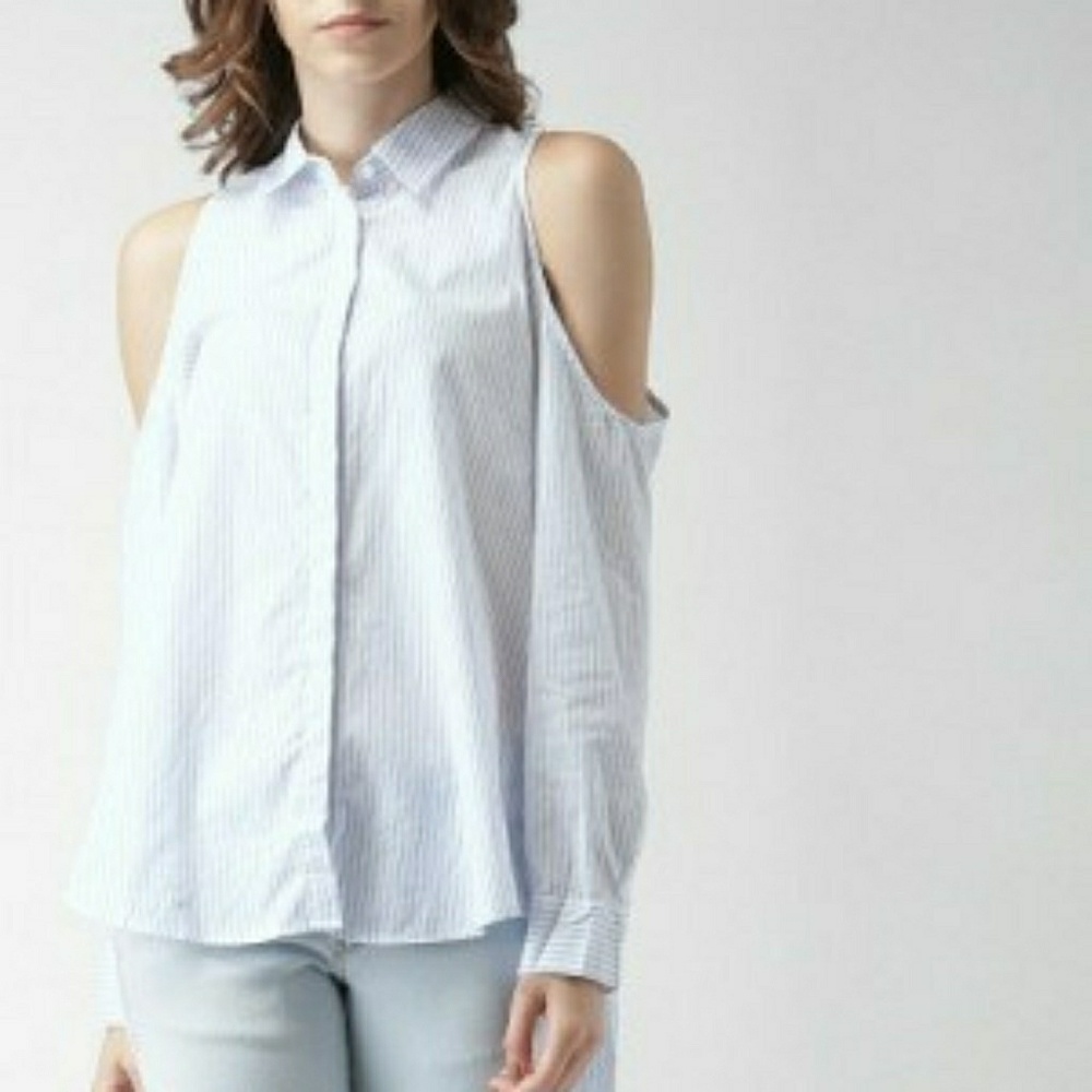 Forever21 Cold Shoulder Striped Shirt | NWT